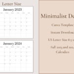 2023 2024 Blank Calendar Template Blank Calendar Printable Etsy Singapore