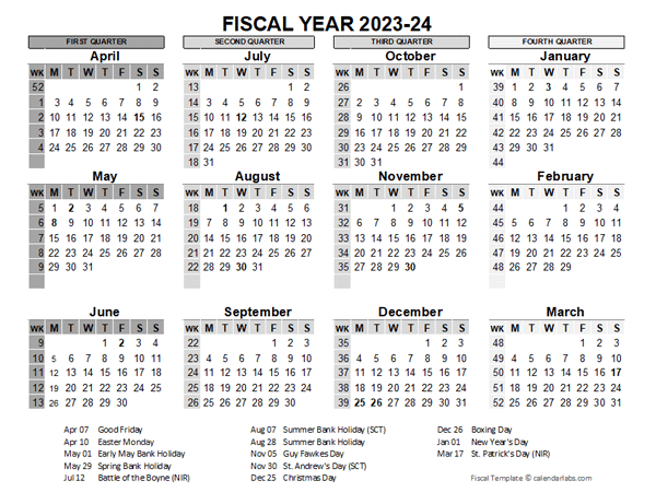 2023 24 Fiscal Year Calendar UK Template Free Printable Templates