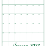 2023 Blank Monthly Calendar