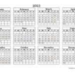 2023 Blank Yearly Calendar Landscape Free Printable Templates