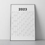 2023 Calendar Blank Vertical Yearly View Extra Large Wall Etsy