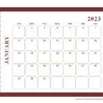 2023 Calendar Template Large Boxes Free Printable Templates