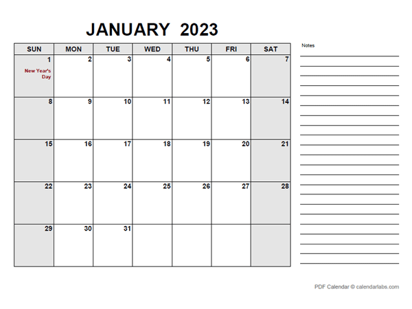 2023 Calendar With Canada Holidays PDF Free Printable Templates