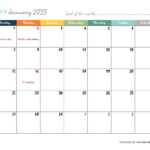 2023 Monthly Calendar Design Free Printable Templates