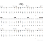 2023 Yearly Blank Calendar Template Free Printable Templates