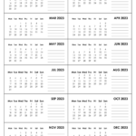 2023 Yearly Calendar Printable One Page With Notes Section And US Flag