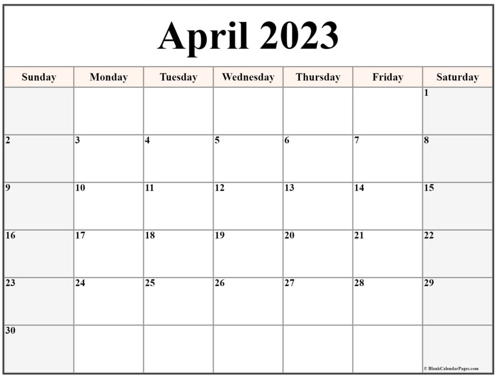 April 2023 Calendar Free Printable Calendar