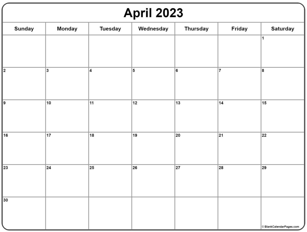 April 2023 Calendar Free Printable Calendar