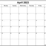 April 2023 Calendar Free Printable Calendar