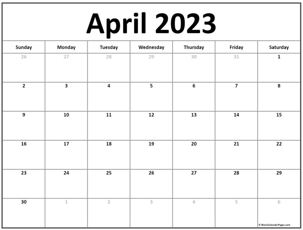 April 2023 Calendar Free Printable Calendar