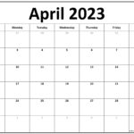 April 2023 Calendar Free Printable Calendar