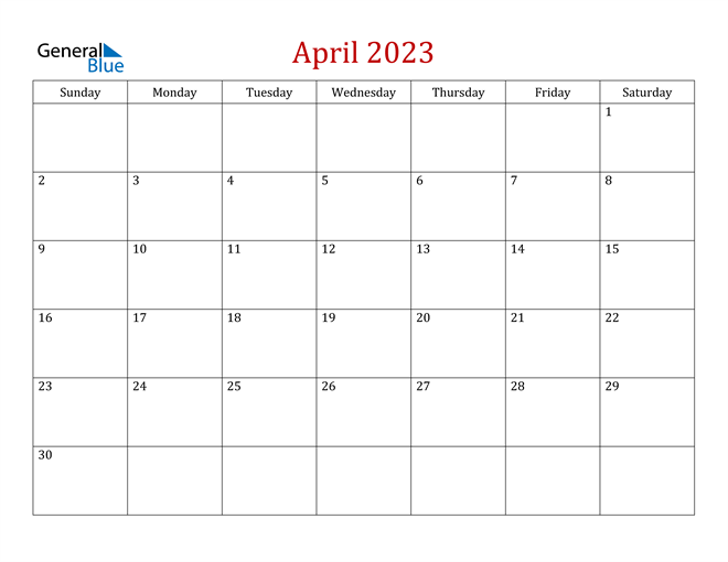 April 2023 Calendar PDF Word Excel 