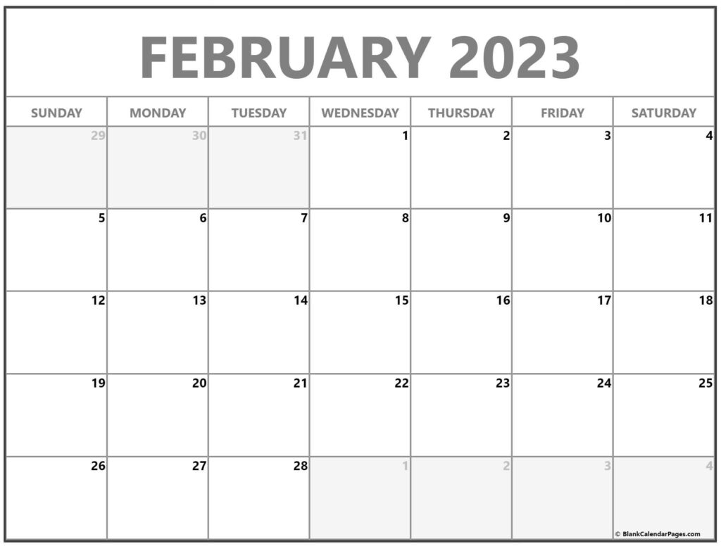 Blank Editable February 2023 Calendar 2022 FreeBlankCalendar