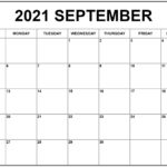 Blank September 2021 Calendar Printable Template PDF Calendar Dream