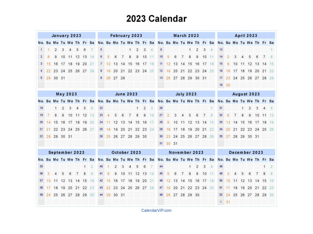 Calendario 2022 Y 2023 Excel