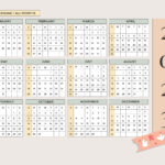 Cute Year 2023 Calendar Template Google Docs Illustrator Word PSD