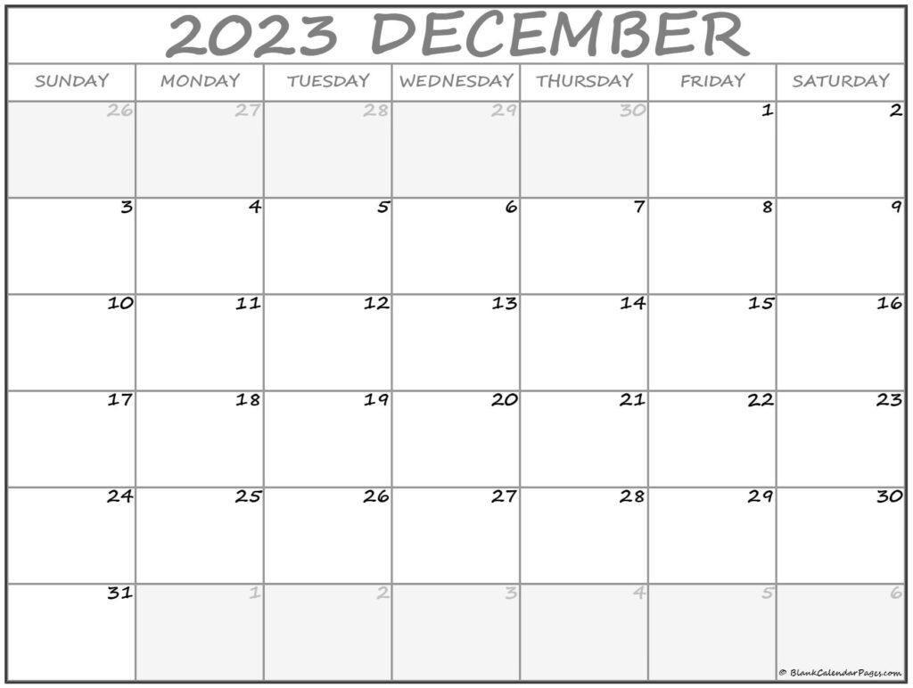 December 2023 Calendar Free Printable Calendar