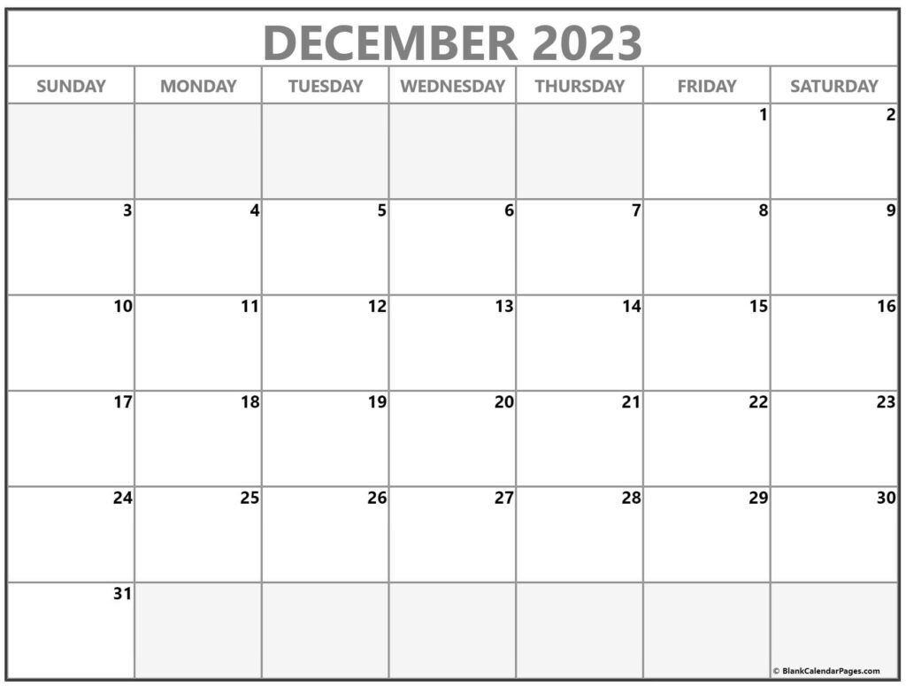 December 2023 Calendar Free Printable Calendar