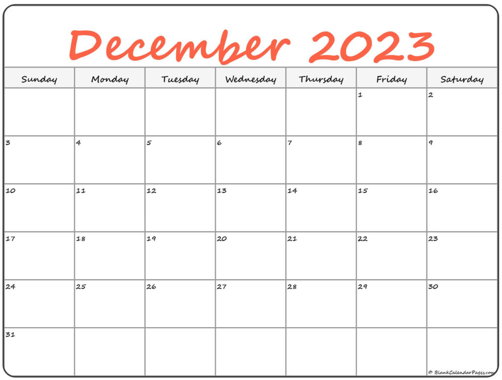 December 2023 Calendar Free Printable Calendar