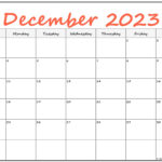 December 2023 Calendar Free Printable Calendar