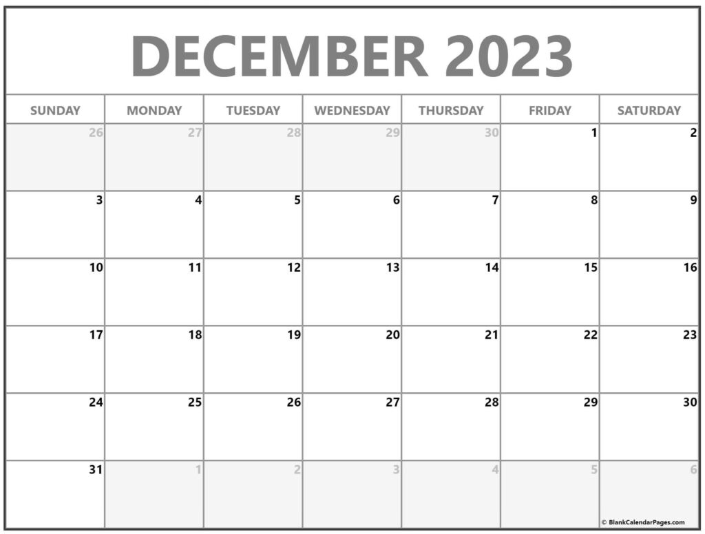 December 2023 Calendar Free Printable Calendar