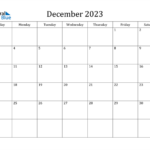 December 2023 Calendar PDF Word Excel