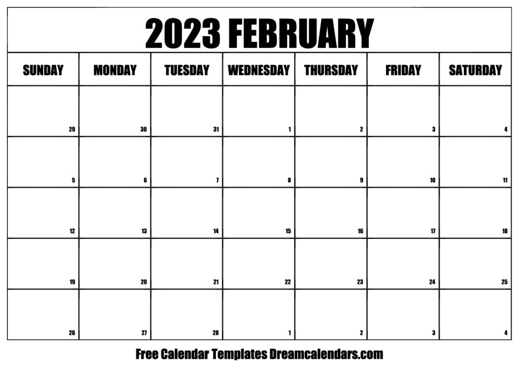 Download Printable February 2023 Calendars