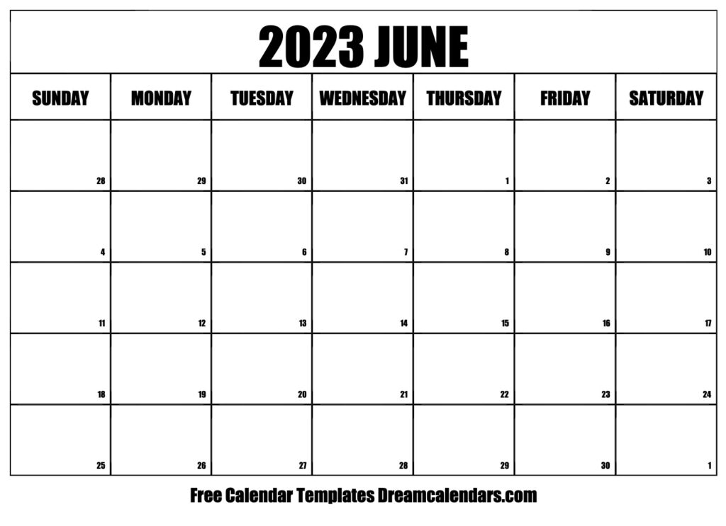 Download Printable June 2023 Calendars