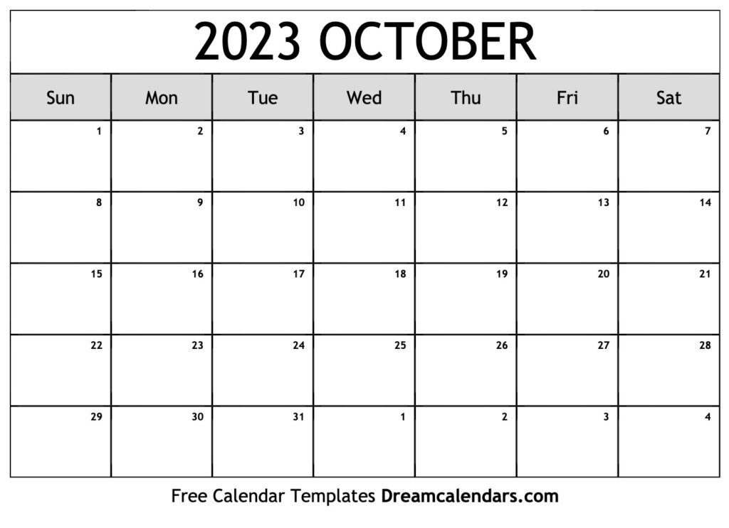 Download Printable October 2023 Calendars