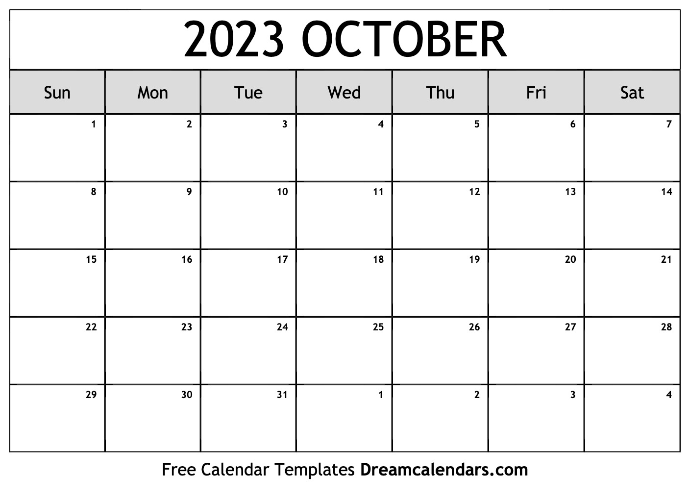 Download Printable October 2023 Calendars