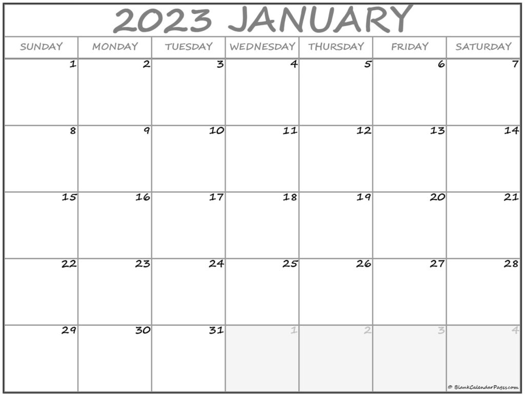 January 2023 Calendar Free Printable Calendar