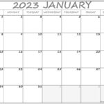 January 2023 Calendar Free Printable Calendar