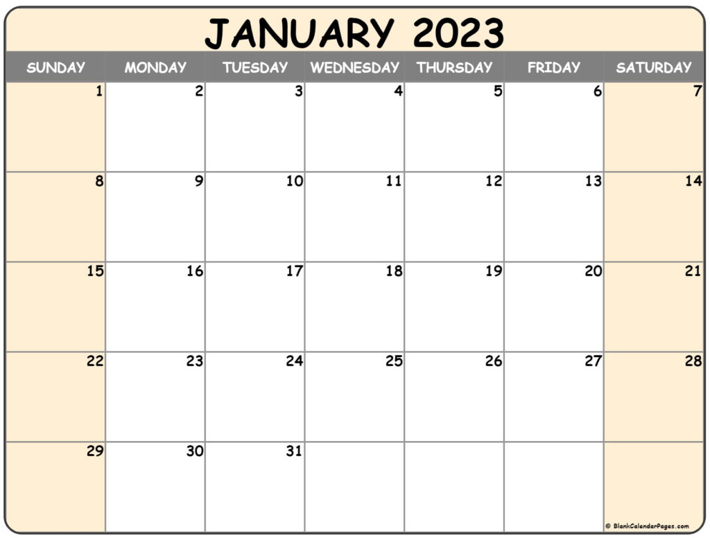 January 2023 Calendar Free Printable Calendar