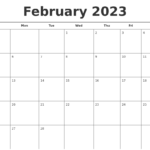 January 2023 Calendar Printable