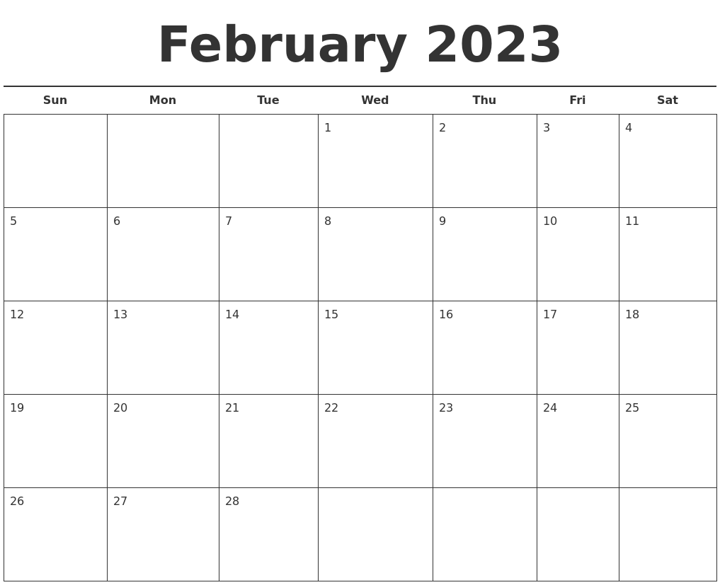 January 2023 Calendar Printable