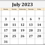 July 2023 Calendar Free Printable Calendar