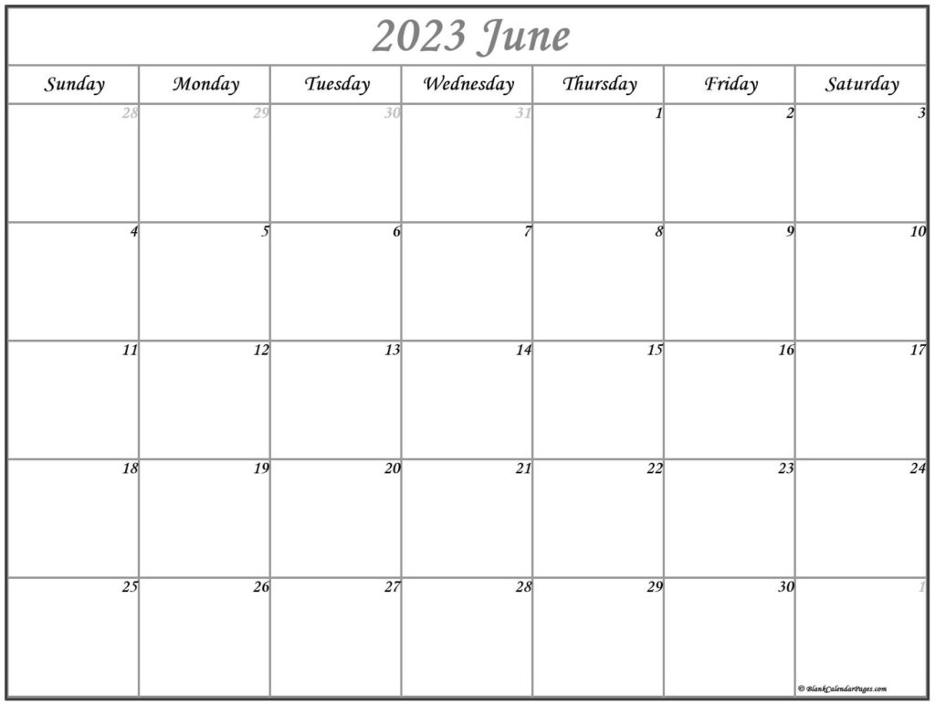 June 2023 Calendar Free Printable Calendar