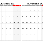 Kalender F r Oktober November 2023 Kalender su