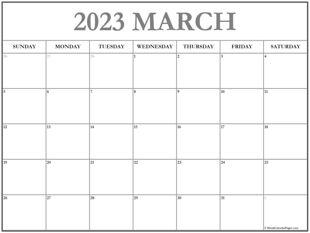 March 2023 Calendar Free Printable Calendar March 2023 Calendar Free 