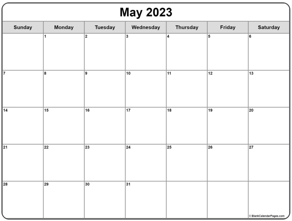 May 2023 Calendar Free Printable Calendar