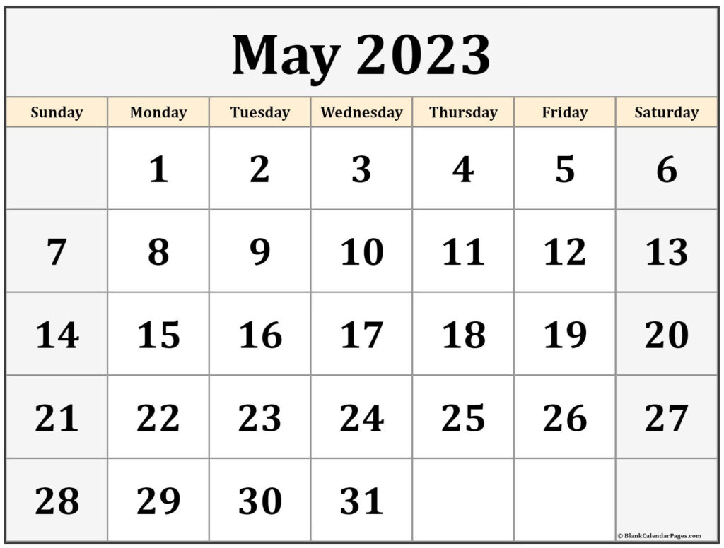 May 2023 Calendar Free Printable Calendar