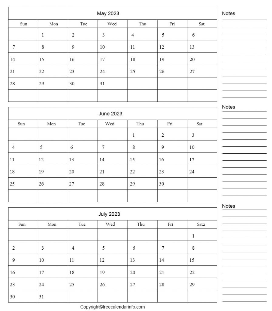 May And June Blank Calendar 2023 2023 - FreeBlankCalendar.com