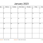 Monthly Basic Calendar For 2023 WikiDates