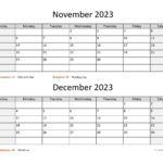 November And December 2023 Calendar WikiDates