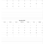 November To December 2023 Calendar Template With Notes
