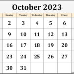 October 2023 Calendar Free Printable Calendar