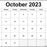 October 2023 Calendar Free Printable Calendar