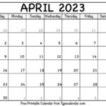 Printable April 2023 Calendar Templates With Holidays FREE