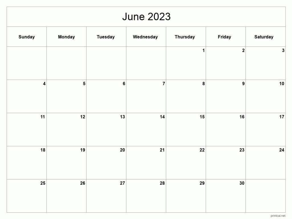 Printable June 2023 Calendar Free Printable Calendars