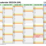 School Calendars 2023 24 UK Free Printable Excel Templates